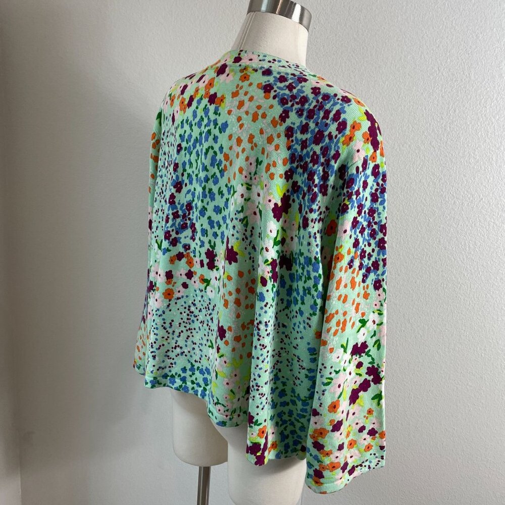 Isaac Mizrahi‎ Live! Womens Plus 4X Floral Open Cardigan Colorful Bolero Knit - Picture 4 of 12